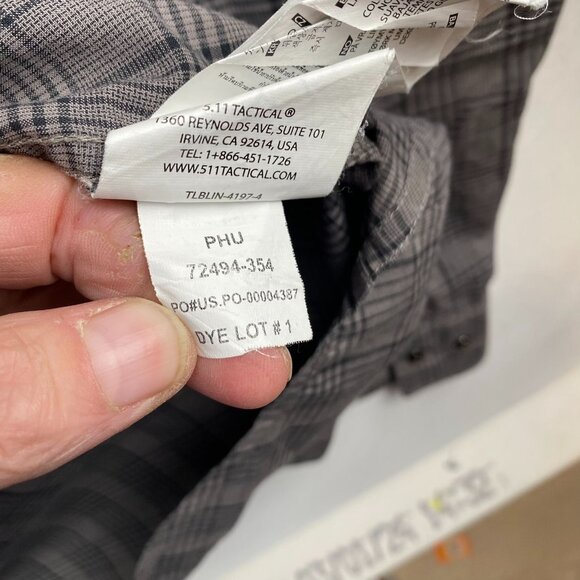 5.11 Tactical Men's Shirt XL Plaid Button-Up Long Sleeve - Picture 14 of 16